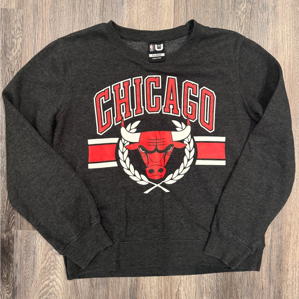Retro‎ NBA Chicago Bulls Crewneck Sweatshirt Mens X-Large Gray Long Sleeve